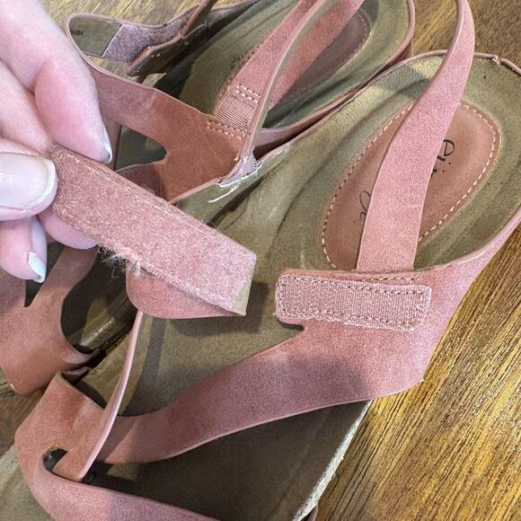 Eurosoft by Sofft Sandals Womens Size 7.5 Pink Giametta Cork Wedge Slingback - Picture 8 of 12